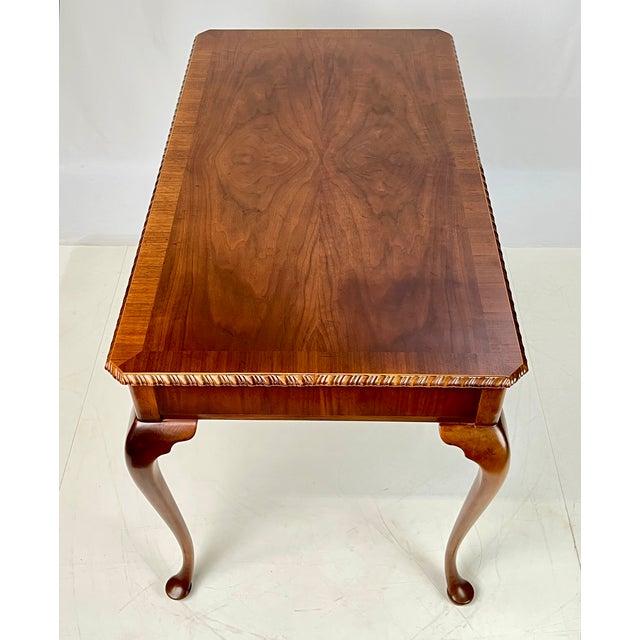 Baker Furniture Company Late 20th Century Baker Furniture Chippendale Style Walnut Writing Desk For Sale - Image 4 of 18