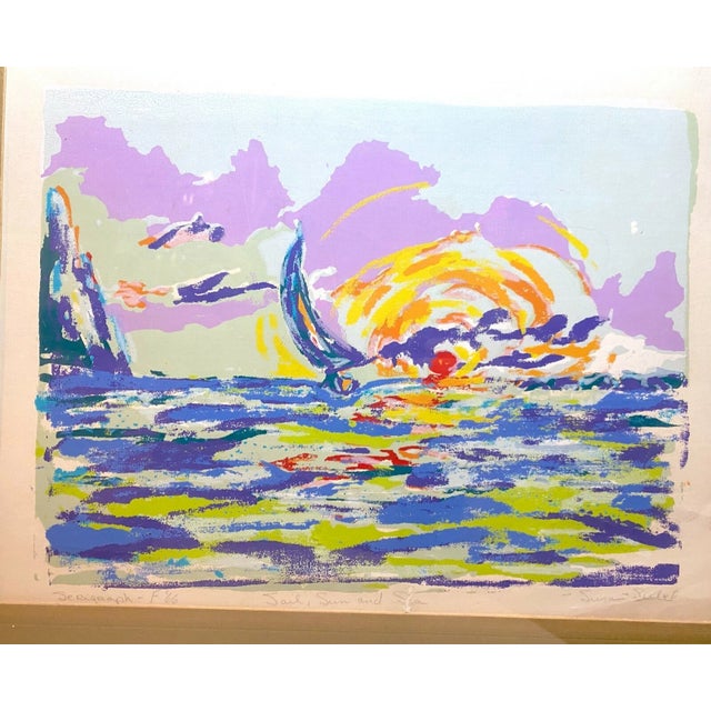 Abstract 1990s Original Susan Siegel Limited Edition Abstract Nautical Modern Serigraph Print For Sale - Image 3 of 9