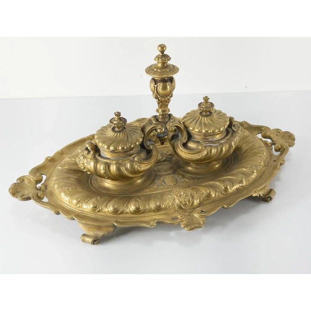 French Renaissance Style Inkwell Desk Set For Sale - Image 13 of 13