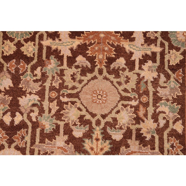 Art Nouveau Brown/Green Wool Rug - 6'1'' X 9'4'' For Sale In New York - Image 6 of 10
