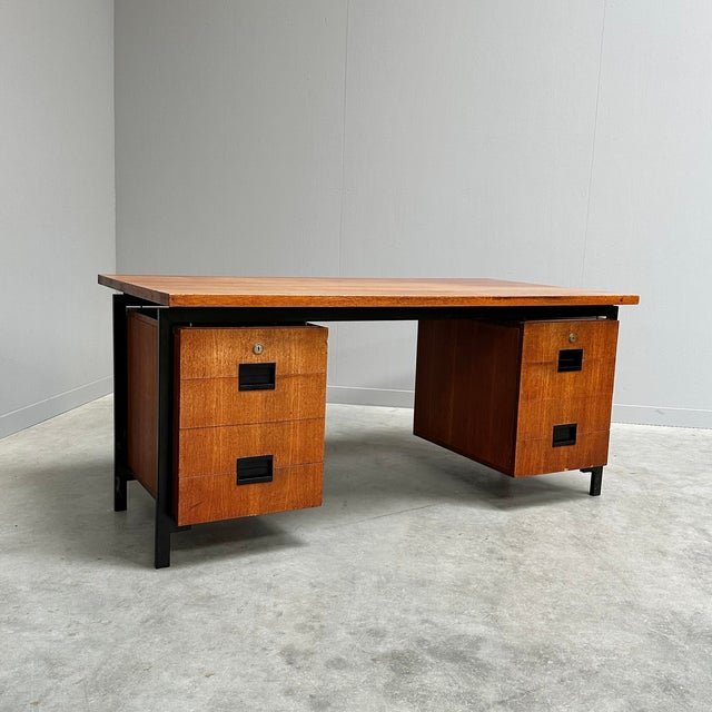 Mid-Century Modern Freestanding EU02 Writing Desk by Cees Braakman for Pastoe, 1960s For Sale - Image 3 of 11