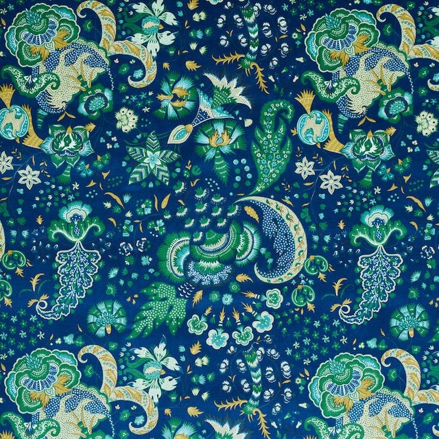 This printed velvet's glorious floral pattern is based on the exotic, richly colored sets and costumes that Leon Bakst...