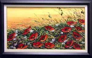Maya Eventov Untitled Oil Flower Canvas With Beautiful Custom Frame