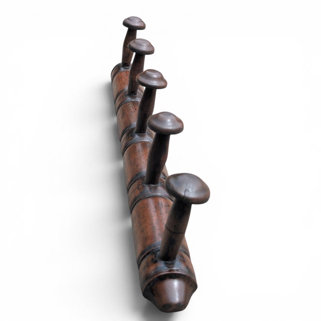 Vintage French Faux Bamboo Wooden Coat Hat Rack For Sale - Image 13 of 17