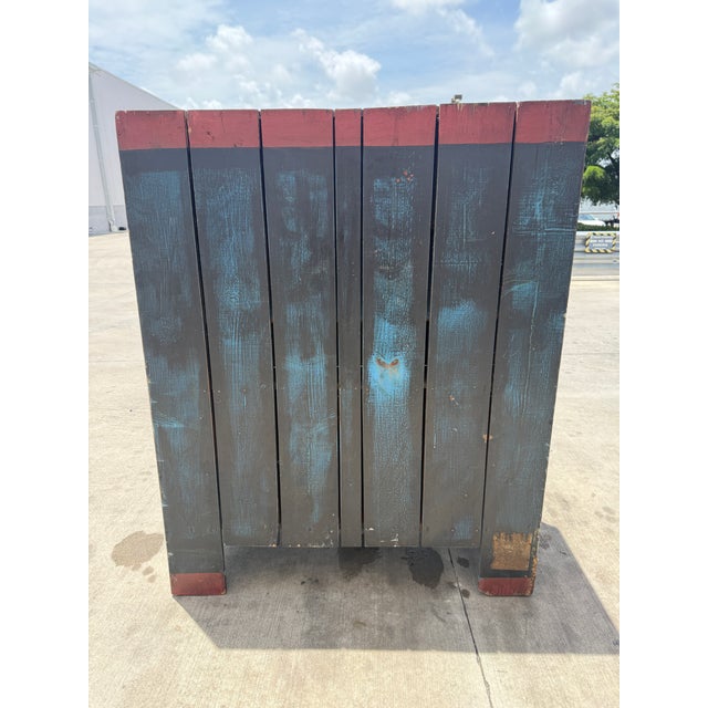 Wood 1990s Prized Rare Richard Warholic Painted Cabinet Art Piece Florida Artist For Sale - Image 7 of 14