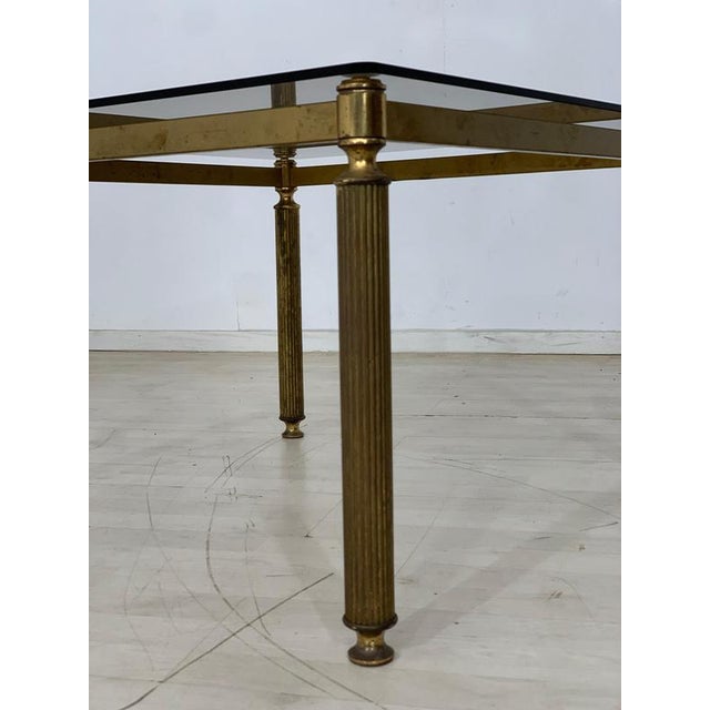 Metal Vintage Brass and Glass Coffee Table For Sale - Image 7 of 8