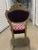 Estate sale---everything must go! Vintage French Provincial tufted accent chair in burgundy. The material is velvet. A...