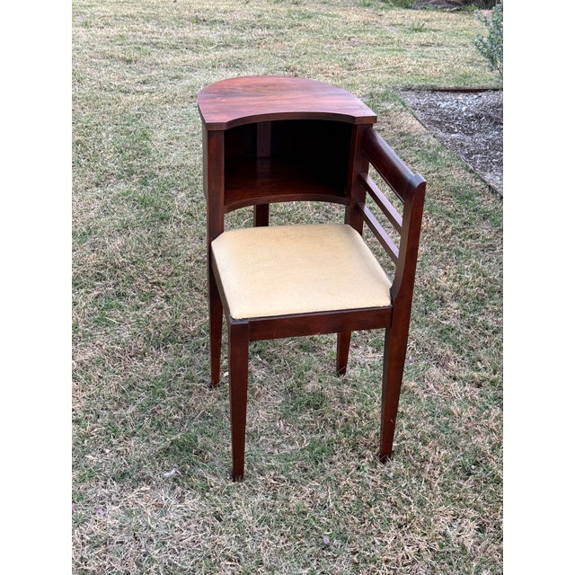Vintage Mid Century Gossip Bench Telephone Table For Sale - Image 4 of 9