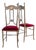 Antique Chiavarine Chairs in Brass and Red Velvet, 1950s, Set of 2 For Sale