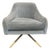 West Elm Roar & Rabbit Pleated Velvet Swivel Chair For Sale