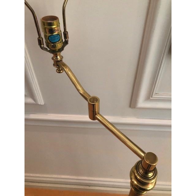 Stiffel Brass Floor Lamp SwingArm Original Shade Chairish