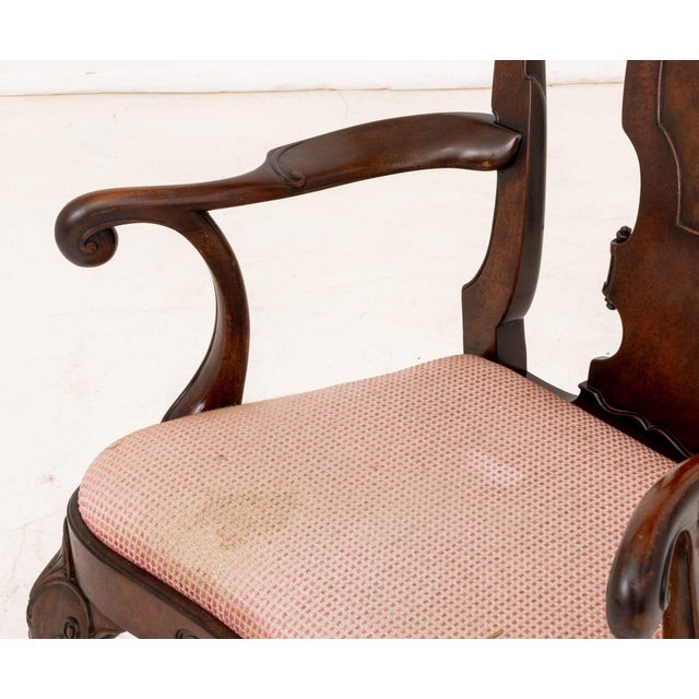 Mid 20th Century Mid Queen Anne Style Mahogany Chairs, Associated Pair For Sale - Image 5 of 11