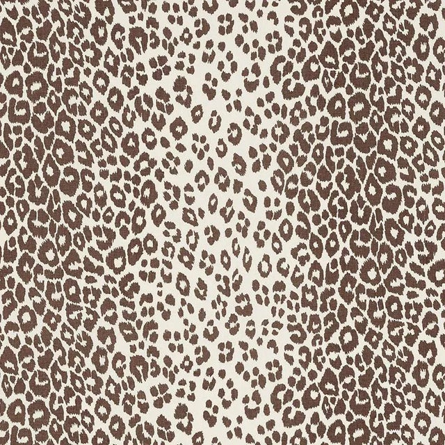 Schumacher Iconic Leopard Fabric in Brown For Sale