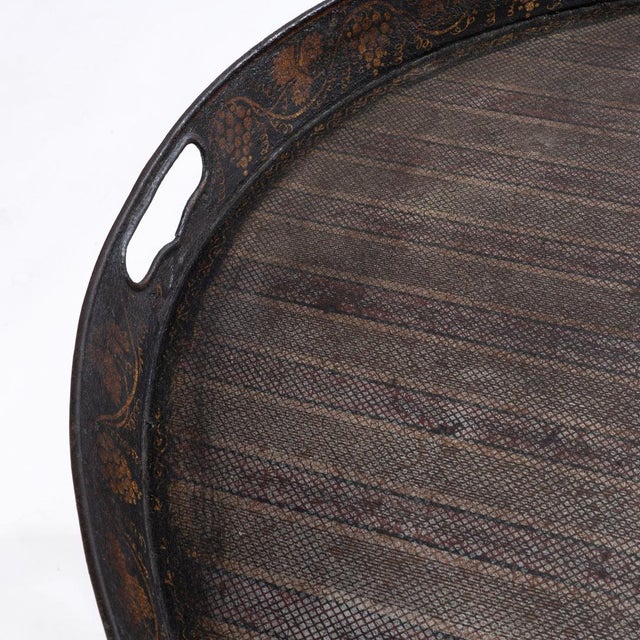 Early 20th Century Early 20th Century Oval Tole Tray on Stand For Sale - Image 5 of 12