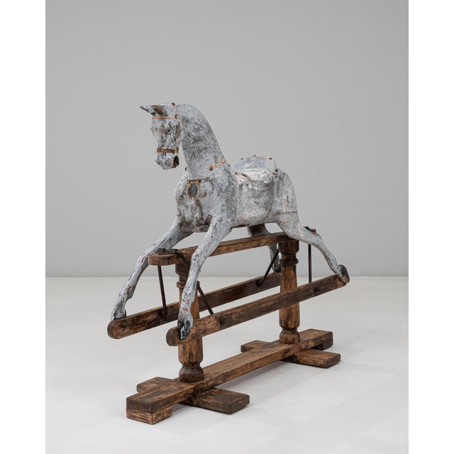 1900s French Wooden Rocking Horse For Sale - Image 11 of 18