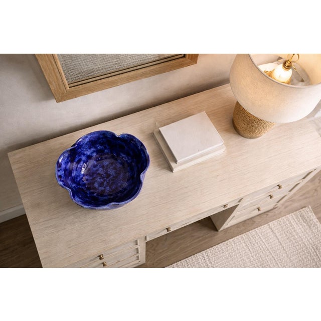 Signed Koski Studio Pottery Bowl, 2003 – Cobalt Crystalline Glaze – Sculptural Decorative Centerpiece For Sale In Los Angeles - Image 6 of 6