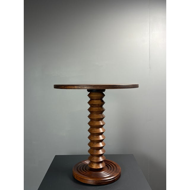 Mid-Century French Brutalist Turned Wood Winepress Side Table in the style of Charles Dudouyt, 1950s For Sale - Image 14 of 16