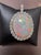 52 Carat Oval Ethiopian Opal & Diamond Pendant 14 Karat White Gold Necklace For Sale - Image 18 of 18