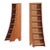 A Pair of Bench-Made Sculptural Walnut Bookcases Having Flared Bases For Sale