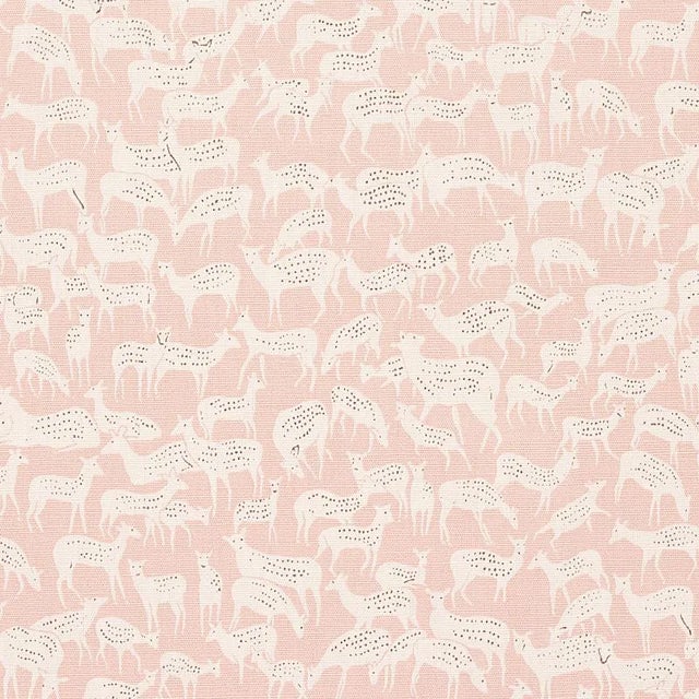 Sample - Schumacher Fauna Fabric in Dusty Pink For Sale