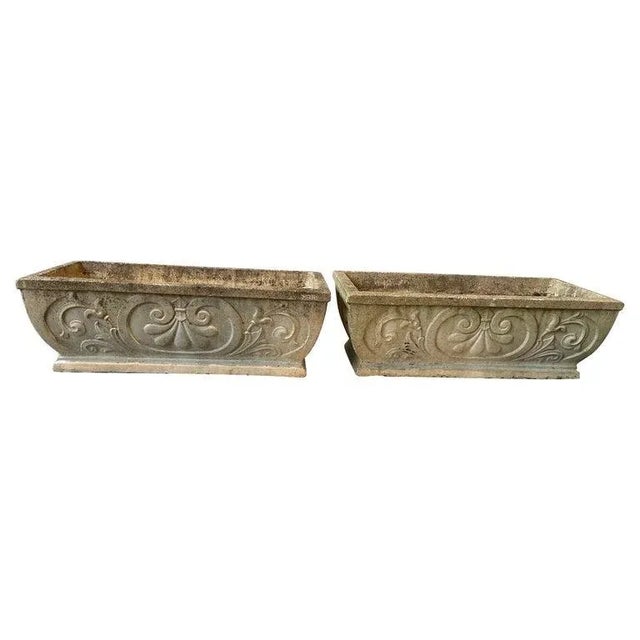 1950s Rectangular Concrete Planters - A Pair For Sale - Image 13 of 13