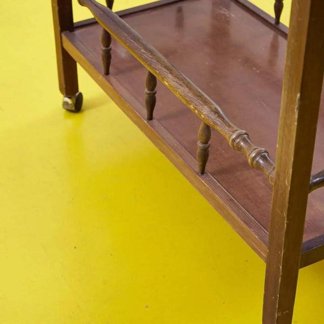 Wood Wooden Serving Trolley, Italy, 1960s For Sale - Image 7 of 9