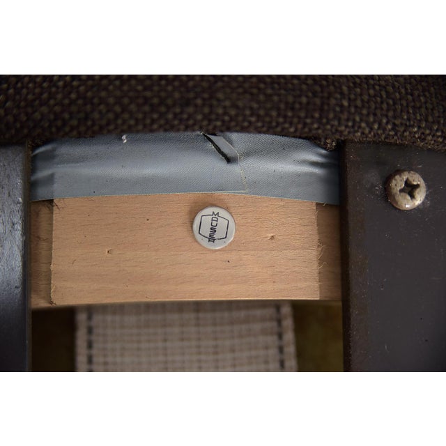 Mid-Century Modern German Modern Brown Fabric and Aluminum Chairs by Herbert Hirche for Mauser Werke Waldeck, 1970s, Set of 2 For Sale - Image 11 of 18