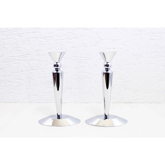 Art Deco Style Candlestick Holders, Set of 2 For Sale - Image 11 of 11
