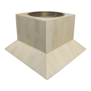 Vintage 1970s Brutalist Style Tessellated Bone Candle Holder in the Manner of Enrique Garcel