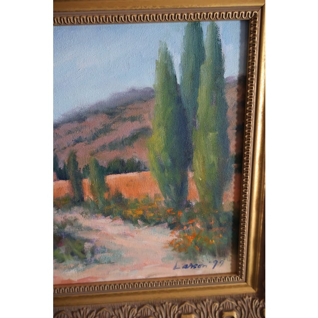 Framed Original Southwestern Adobe Landscape Oil Painting, Signed Larson 1977 For Sale - Image 4 of 5