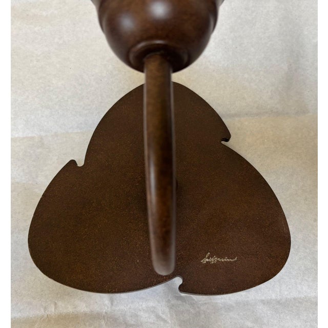 Italian Murano Frosted Glass and Bronze Finish Wall Sconce Clover Base For Sale - Image 4 of 18