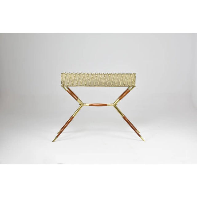 1950s Italian Brass & Teak Jardinière by Cesare Lacca For Sale - Image 9 of 9