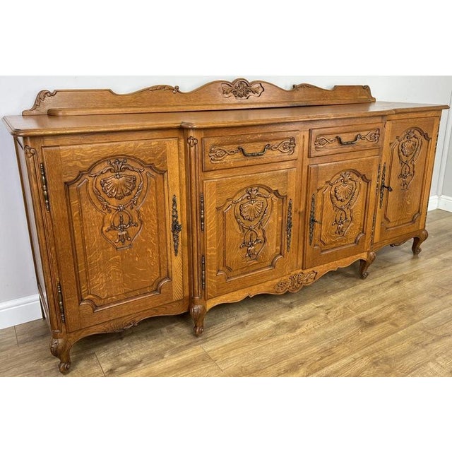 Vintage Louis French Oak Four Door Cupboard For Sale - Image 17 of 17