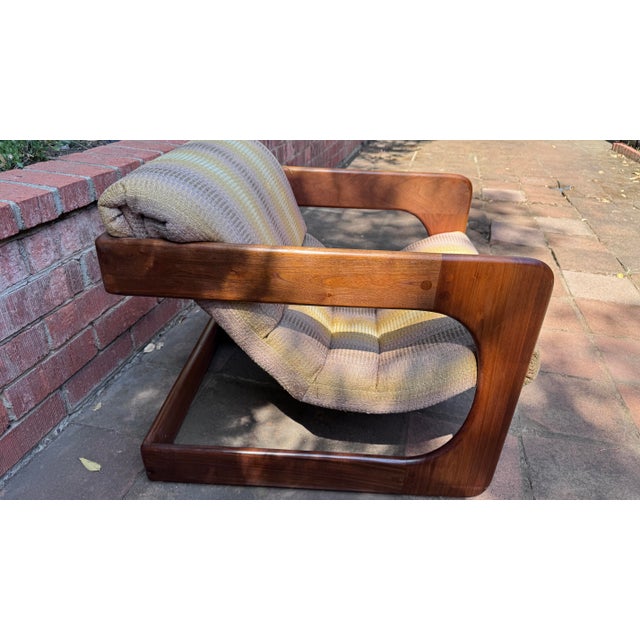 Mid-Century Modern 1970s Lou Hodges Walnut Lounge Chair For Sale - Image 3 of 9