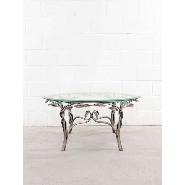 Art Nouveau Vintage Botanical Garden Iron Coffee Table by Robb & Stucky For Sale - Image 3 of 11