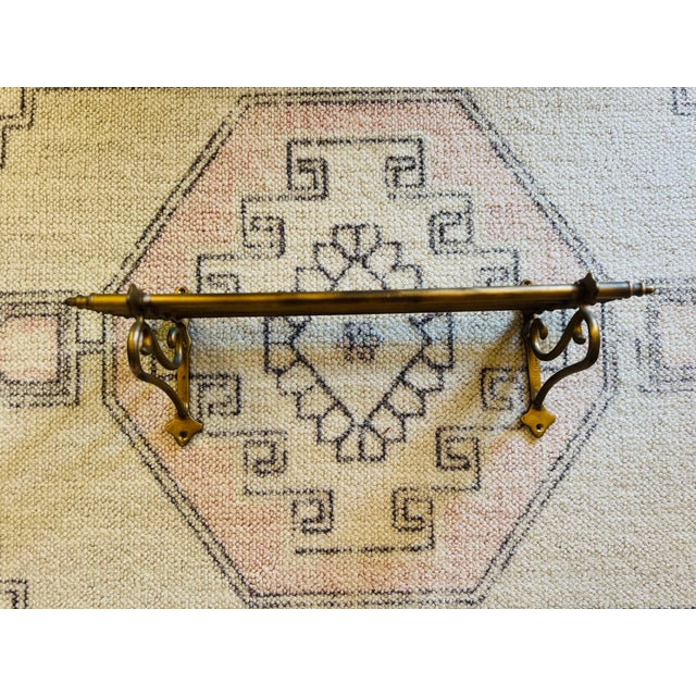 Vintage Brass Hat and Coat Train Rack For Sale - Image 6 of 7