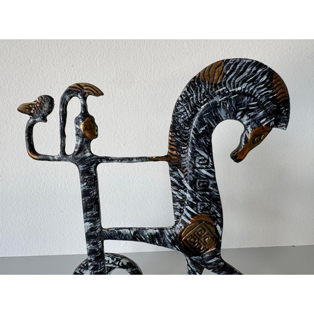 Vintage Frederic Weinberg Style Etruscan Horse Chariot Sculpture/Sold For Sale - Image 4 of 9