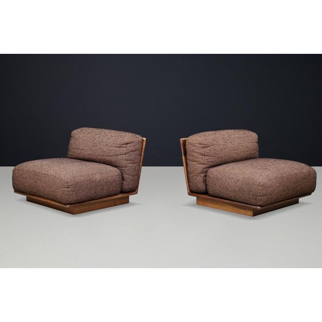 Pianura Lounge Chairs in Walnut by Mario Bellini for Cassina, Italy, 1971, Set of 2 For Sale - Image 9 of 17