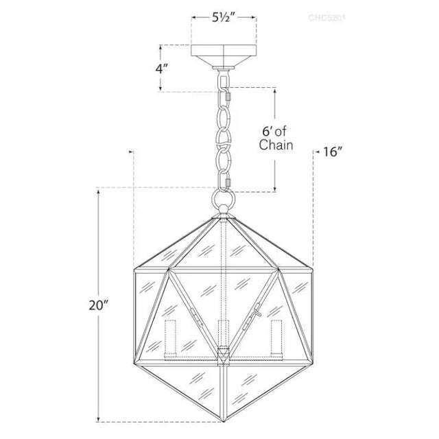 Transitional Chapman & Myers for Visual Comfort Signature Zeno Medium 18 Facet Hedron Lantern in Aged Iron with Antique Mirror For Sale - Image 3 of 3