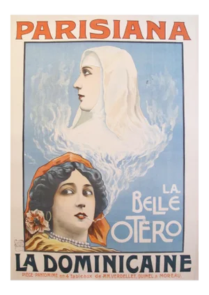 1903 French Art Nouveau Theatre Poster, Parisiana La Dominicaine