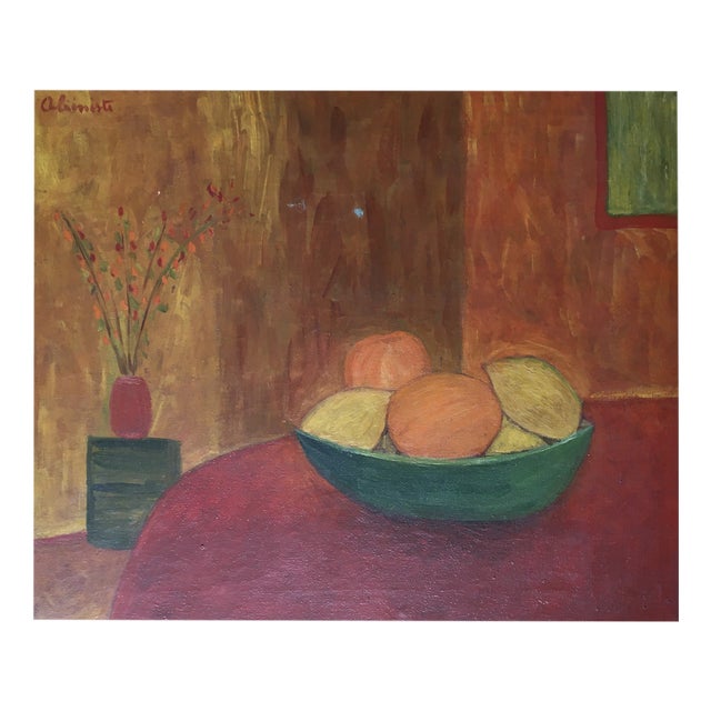 Jean-Jacques Abieniste, Nature morte aux oranges et citrons, Oil on Canvas For Sale