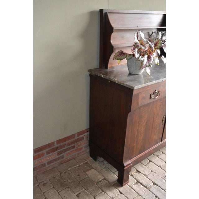 Mahogany Empire Folding Buffet with Marble Top For Sale - Image 4 of 9