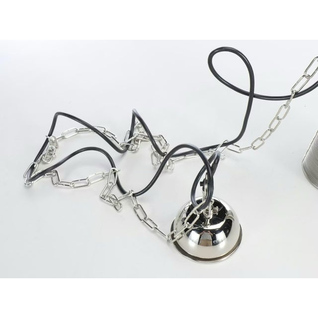 Three Sarreid Ltd. Contemporary Silver Brushed Wire Pendant Lights For Sale In Cincinnati - Image 6 of 8