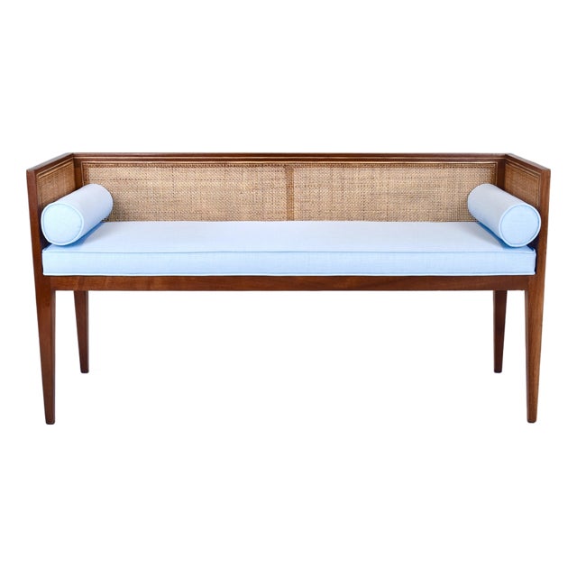 1950s Walnut Window Bench Attributed to Edward Wormley for Dunbar For Sale