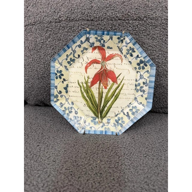 ✨ Highly Collectible John Derian Decoupage Octagonal Botanical Plates, Set of 2 For Sale - Image 4 of 10