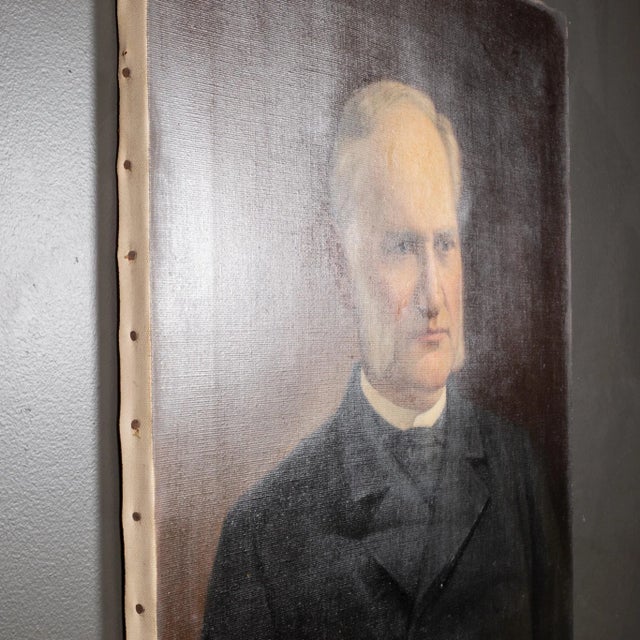 19th Century 19th C. American Oil Portrait by Oscar Hallwig 1895 For Sale - Image 5 of 7
