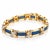 Contemporary Mid 20th Century 14k Yellow Gold Blue Sapphire & Diamond X-Link Tennis Bracelet For Sale - Image 3 of 6