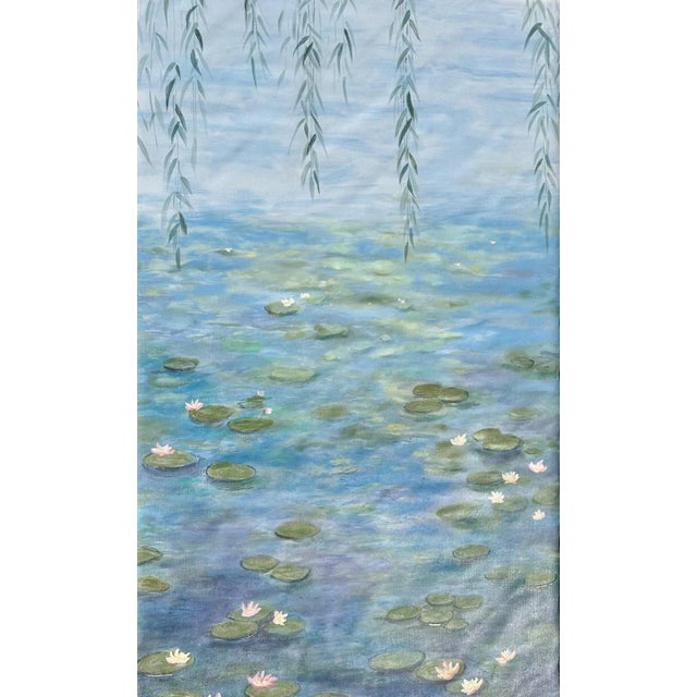 Hand Painted Canvas Panel of Monet’s Waterlilies 1 For Sale - Image 10 of 12
