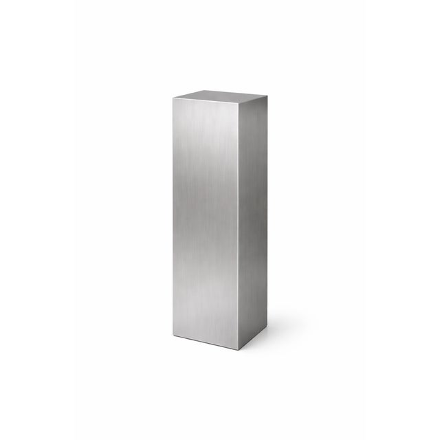 Monolith Sculptural Outdoor Pedestal in Stainless Steel by Veliento For Sale - Image 6 of 6