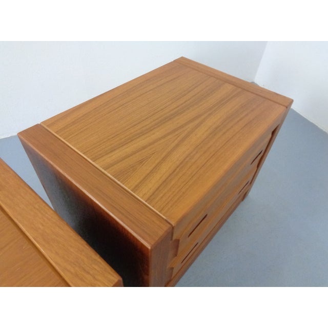 Teak Nightstands Wit Drawers, Denmark, 1960s, Set of 2, Set of 2 For Sale - Image 14 of 18